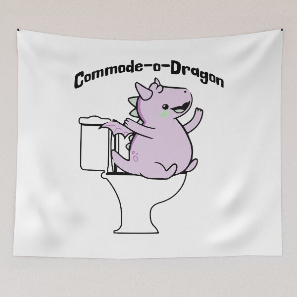Item preview, Cute Happy Commode-o-Dragon Visual Pun design designed and sold by LuxindaSwirl.