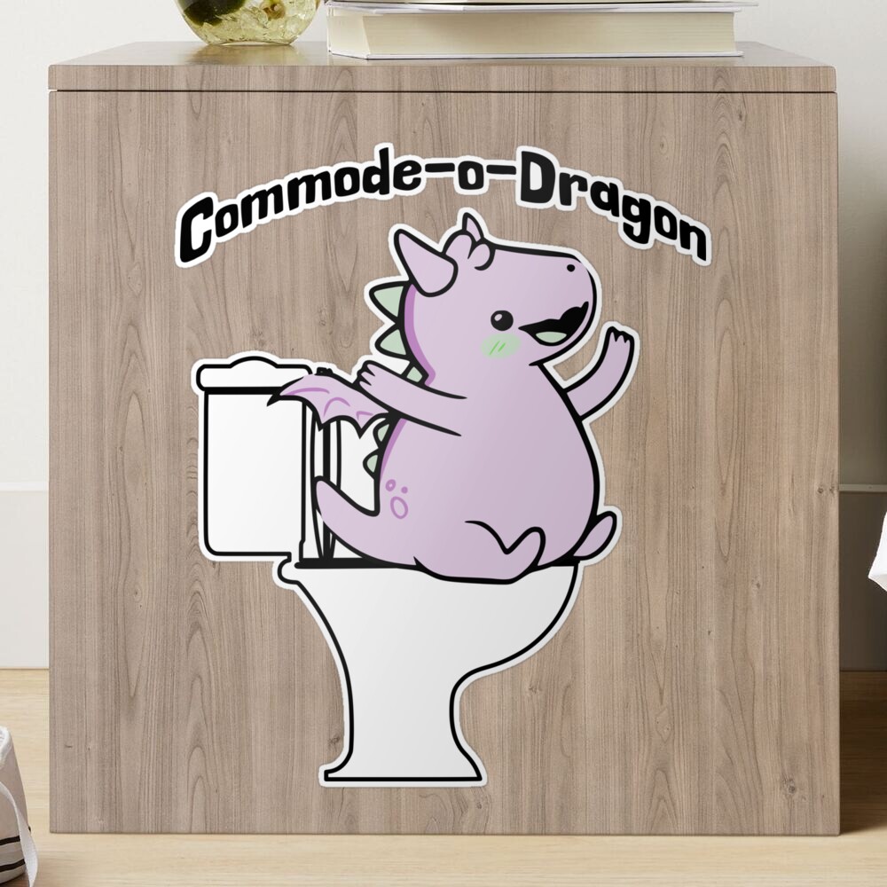 Cute Happy Commode-o-Dragon Visual Pun design