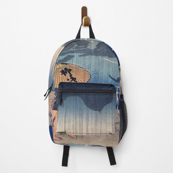 Item preview, “People Walking Beneath Umbrellas Along the Seashore During a Rainstorm” by Utagawa Kuniyoshi designed and sold by My Artprintz.