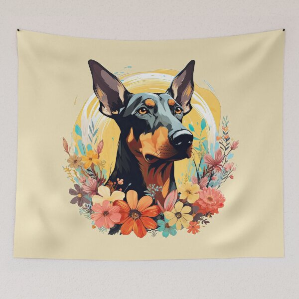 Item preview, Dobermann in the Flowers designed and sold by ZombieLH.