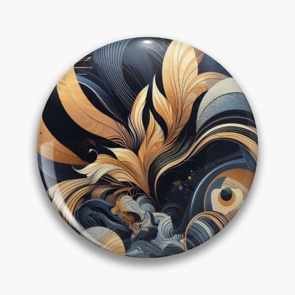 Item preview, Round design gold-blue designed and sold by Elisamin.