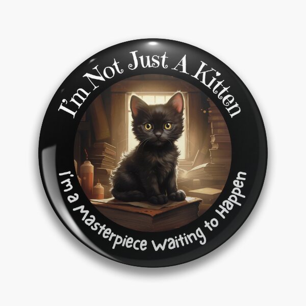 Item preview, Cute Pretty Black Kitten Illustration Graphic designed and sold by PrintFanDesign.