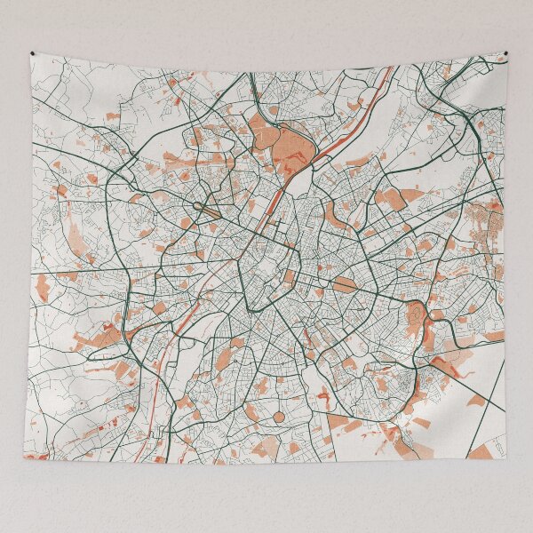 Item preview, Brussels City Map of Belgium - Bohemian designed and sold by deMAP.