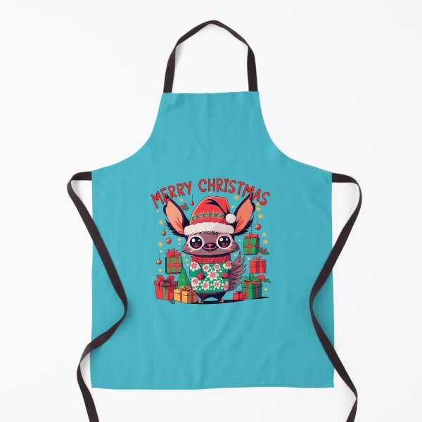Item preview, cute aye aye wearing a christmas' hat, a christmas sweater and surrounded by christmas things designed and sold by The Knick Knack Nook.