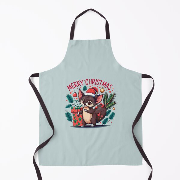 Item preview, cute aye aye wearing a christmas' hat, a christmas sweater and surrounded by christmas things designed and sold by The Knick Knack Nook.