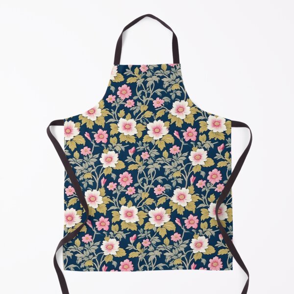 Item preview, Primroses on navy blue inspired by William Morris designed and sold by SophieClimaArt.