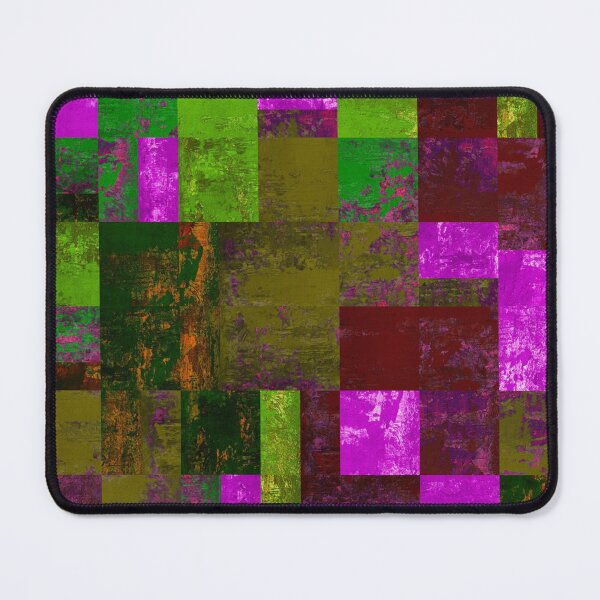 Item preview, Bright acrylic textured grunge green prurple darkred patchwork designed and sold by ArtistSunny.