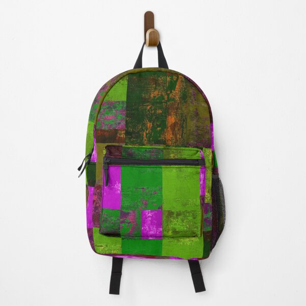 Item preview, Bright acrylic textured grunge green prurple darkred patchwork designed and sold by ArtistSunny.