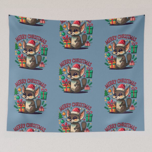 Item preview, cute aye aye wearing a christmas' hat, a christmas sweater and surrounded by christmas things designed and sold by The  Knick Knack Nook.