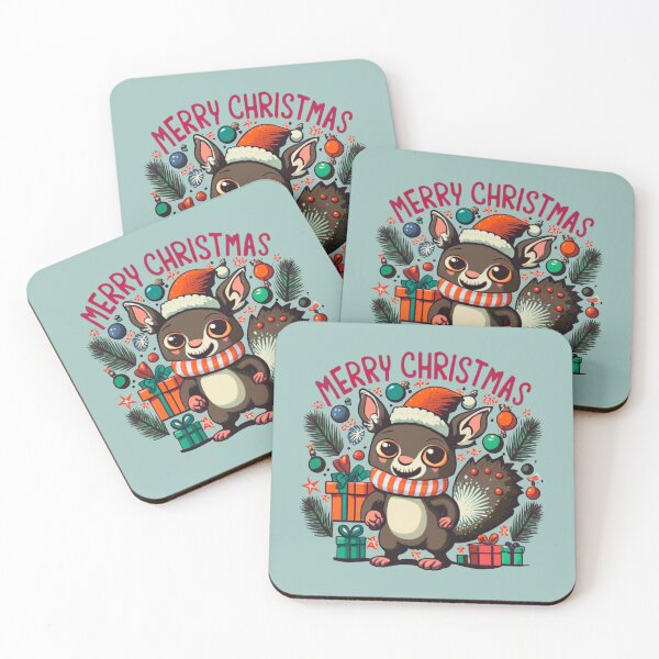 Item preview, cute aye aye wearing a christmas' hat, a christmas sweater and surrounded by christmas things designed and sold by The  Knick Knack Nook.