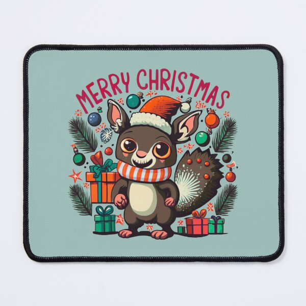 Item preview, cute aye aye wearing a christmas' hat, a christmas sweater and surrounded by christmas things designed and sold by The  Knick Knack Nook.