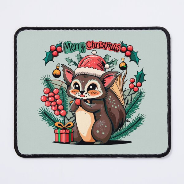 Item preview, cute aye aye wearing a christmas' hat, a christmas sweater and surrounded by christmas things designed and sold by The  Knick Knack Nook.