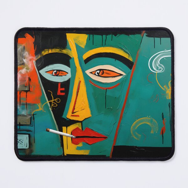 Item preview, The Enigmatic Cigar Connoisseur- A Fusion of Bold Brushstrokes and Dreamlike Auras designed and sold by OlfactoART Studio.