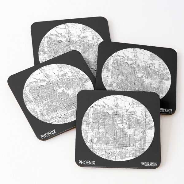 Item preview, Phoenix City Map of Arizona, USA - Full Moon designed and sold by deMAP.