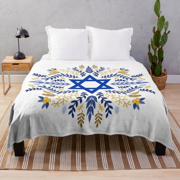 Item preview, Israel Flag Star of David with Floral designed and sold by pixelsparkzone.