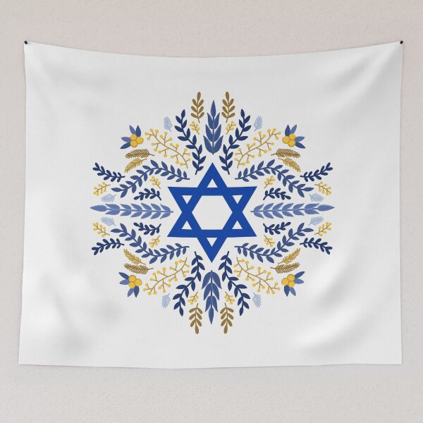 Item preview, Israel Flag Star of David with Floral designed and sold by pixelsparkzone.