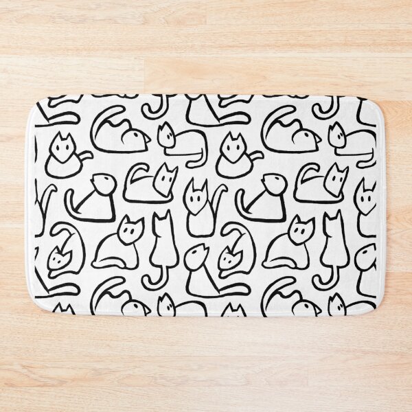 Item preview, Minimal cat Pattern in black and white designed and sold by GewoonBieke.