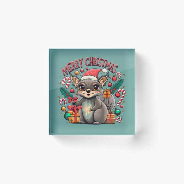 Item preview, cute aye aye wearing a christmas' hat, a christmas sweater and surrounded by christmas things designed and sold by The  Knick Knack Nook.