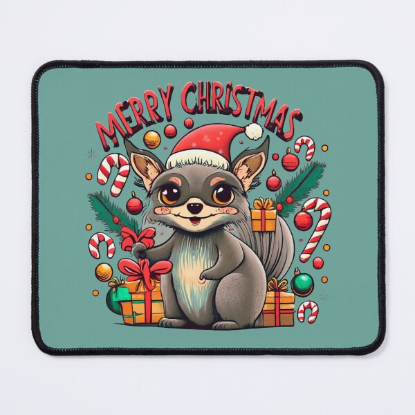 Item preview, cute aye aye wearing a christmas' hat, a christmas sweater and surrounded by christmas things designed and sold by The  Knick Knack Nook.