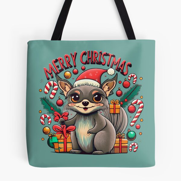 Item preview, cute aye aye wearing a christmas' hat, a christmas sweater and surrounded by christmas things designed and sold by The  Knick Knack Nook.