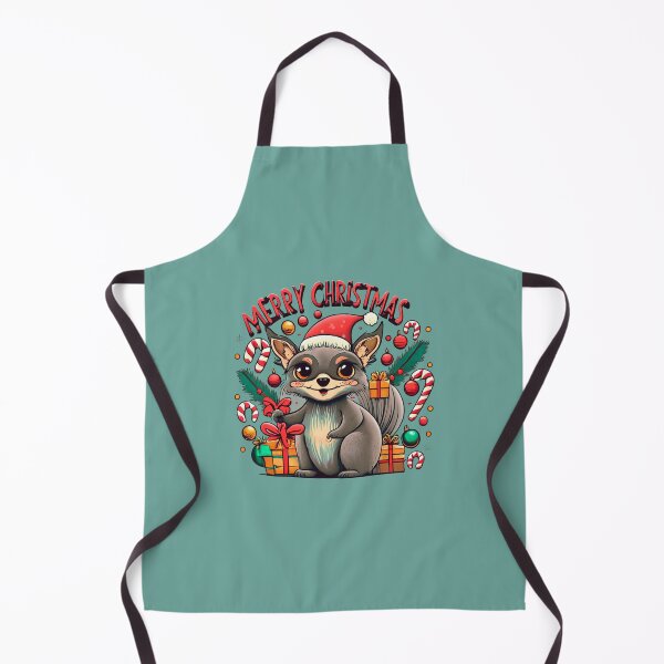 Item preview, cute aye aye wearing a christmas' hat, a christmas sweater and surrounded by christmas things designed and sold by The Knick Knack Nook.
