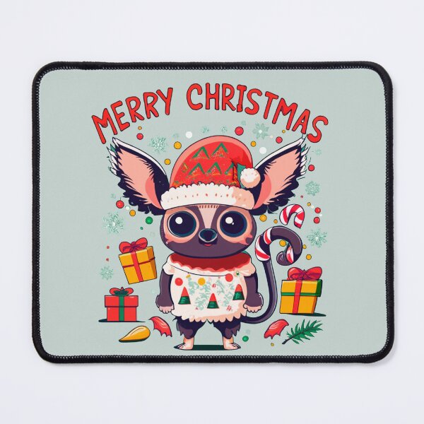 Item preview, cute aye aye wearing a christmas' hat, a christmas sweater and surrounded by christmas things designed and sold by The  Knick Knack Nook.