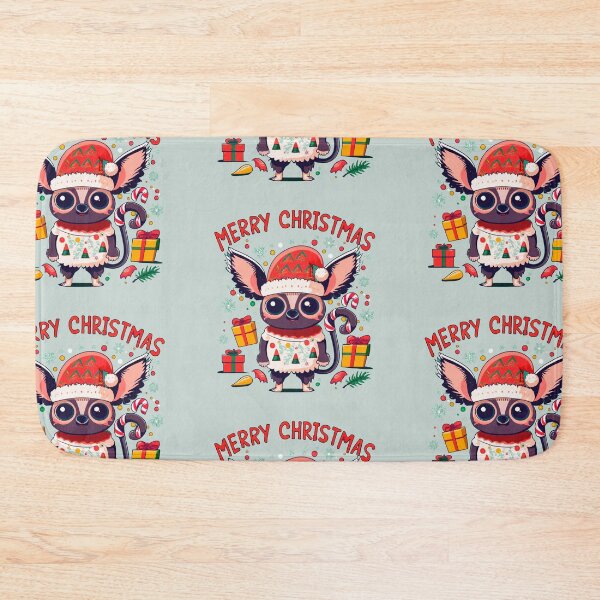 Item preview, cute aye aye wearing a christmas' hat, a christmas sweater and surrounded by christmas things designed and sold by The  Knick Knack Nook.
