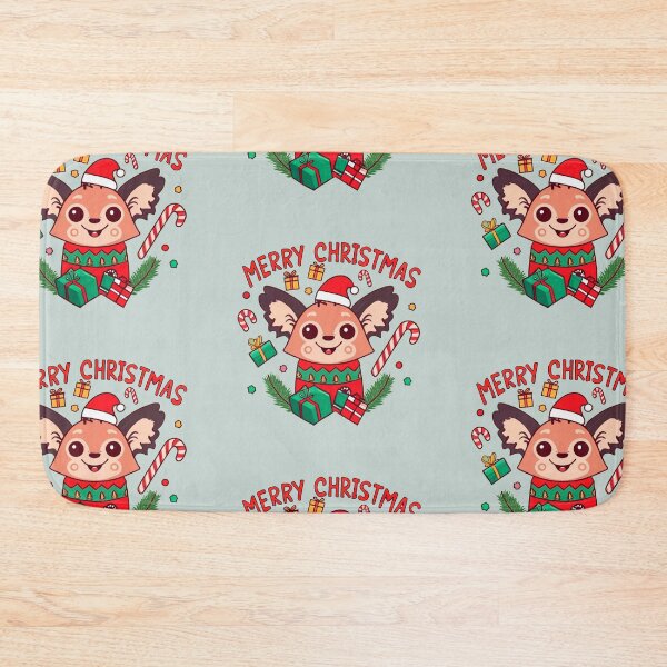 Item preview, cute aye aye wearing a christmas' hat, a christmas sweater and surrounded by christmas things designed and sold by The  Knick Knack Nook.