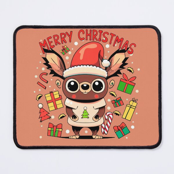 Item preview, cute aye aye wearing a christmas' hat, a christmas sweater and surrounded by christmas things designed and sold by The  Knick Knack Nook.