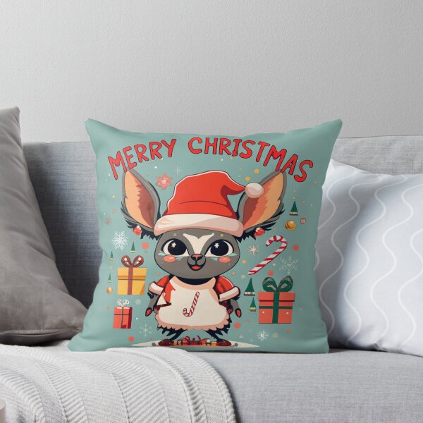 Item preview, lindo aye aye con un gorro navideño, un suéter navideño y rodeado de cosas navideñas designed and sold by The Knick Knack Nook.