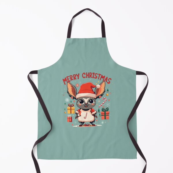 Item preview, cute aye aye wearing a christmas' hat, a christmas sweater and surrounded by christmas things designed and sold by The Knick Knack Nook.