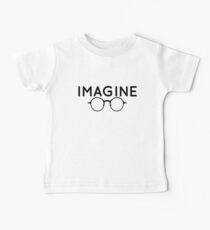 Imagine, round glasses, spectacles, peace, hippie, pacifism, choose peace Baby Tee