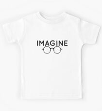 Imagine, round glasses, spectacles, peace, hippie, pacifism Kids Tee