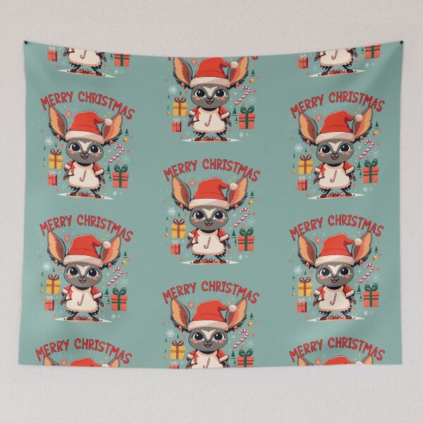 Item preview, cute aye aye wearing a christmas' hat, a christmas sweater and surrounded by christmas things designed and sold by The  Knick Knack Nook.