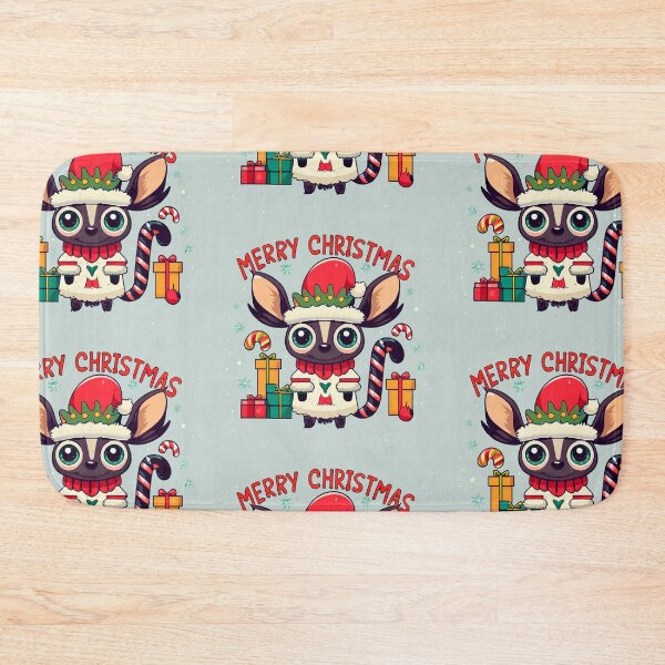 Item preview, cute aye aye wearing a christmas' hat, a christmas sweater and surrounded by christmas things designed and sold by The  Knick Knack Nook.