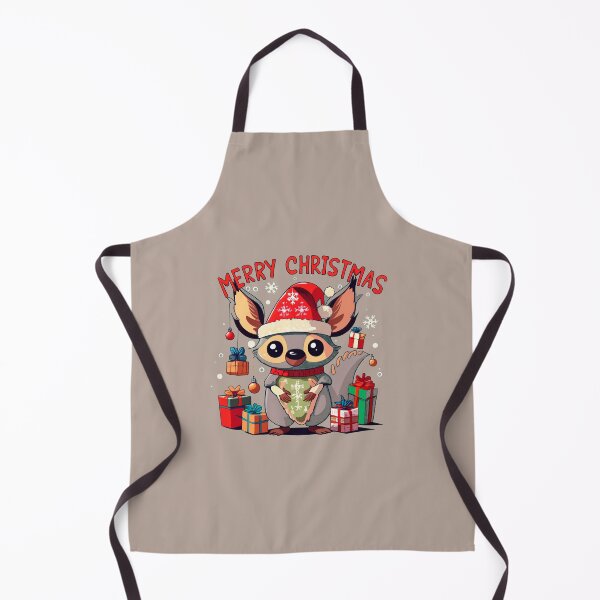 Item preview, cute aye aye wearing a christmas' hat, a christmas sweater and surrounded by christmas things designed and sold by The Knick Knack Nook.