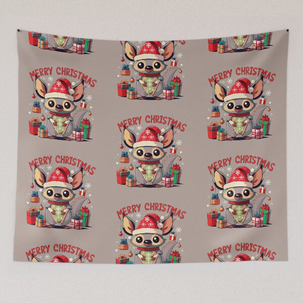 Item preview, cute aye aye wearing a christmas' hat, a christmas sweater and surrounded by christmas things designed and sold by The  Knick Knack Nook.