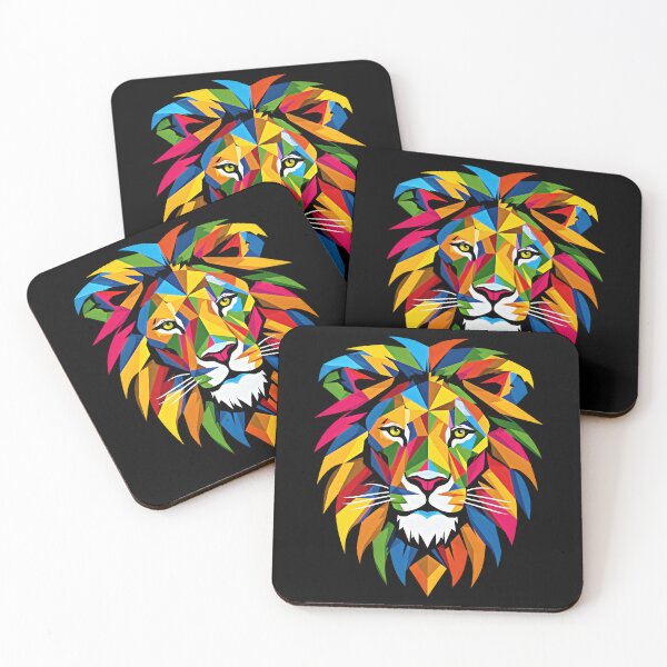 Item preview, The Lion is Shown in Colorful Geometric Shapes designed and sold by MagicColorPrint.