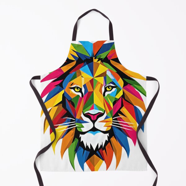 Item preview, The Lion is Shown in Colorful Geometric Shapes designed and sold by MagicColorPrint.