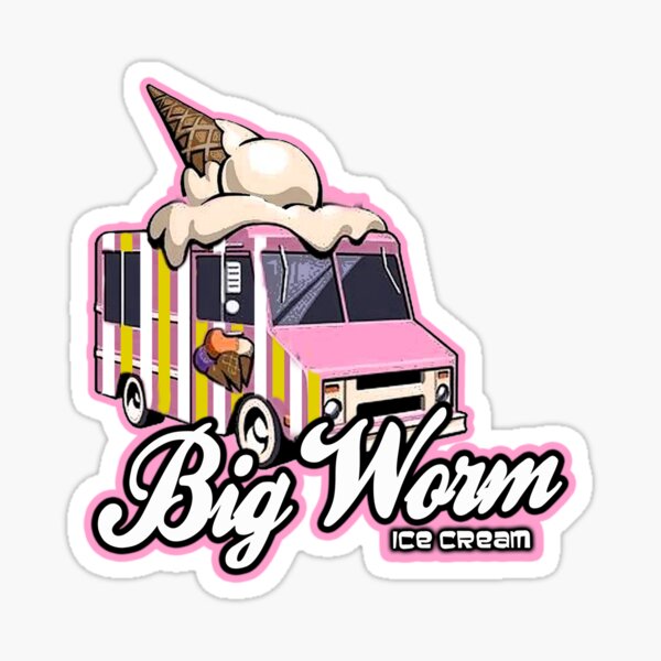 Big Worm Ice cream Sticker for Sale by American Artist
