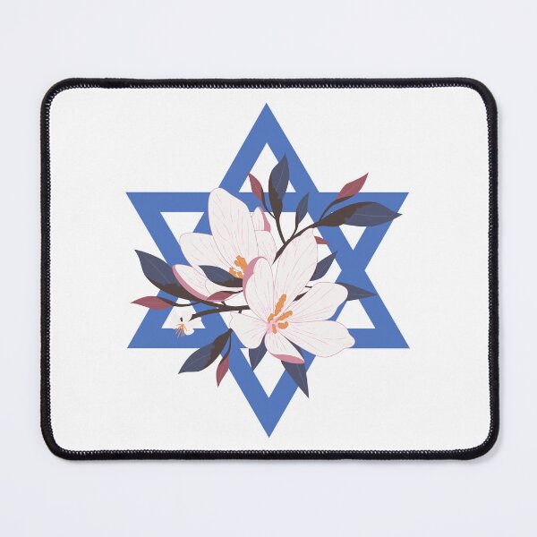 Item preview, Israel Star of David with Yom Kippur Floral designed and sold by pixelsparkzone.