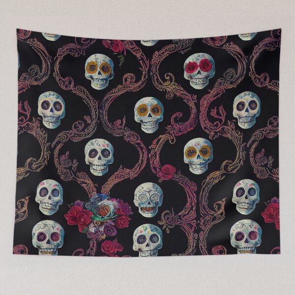 Item preview, Paisley Border Skulls designed and sold by Oubliette Studios.