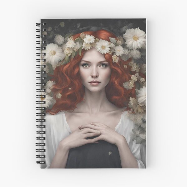 Item preview, redhead woman with flower designed and sold by SweetDonatoo.