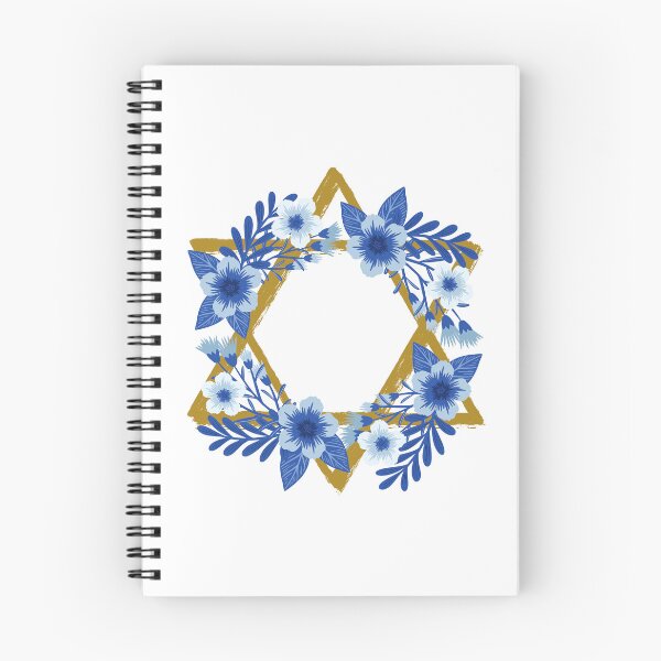 Item preview, Israel Star of David with Blue Anemone Floral designed and sold by pixelsparkzone.
