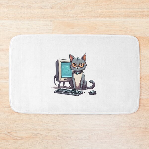 Item preview, Cute futuristic computer scientist cat designed and sold by ExtraSilver.
