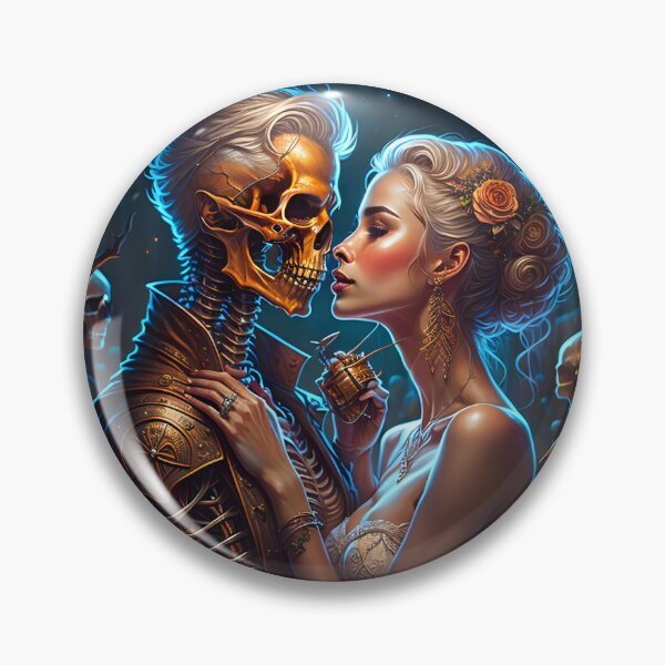 Item preview, KISSING HALLOWEEN SKELETON ART designed and sold by Meandmyshop.