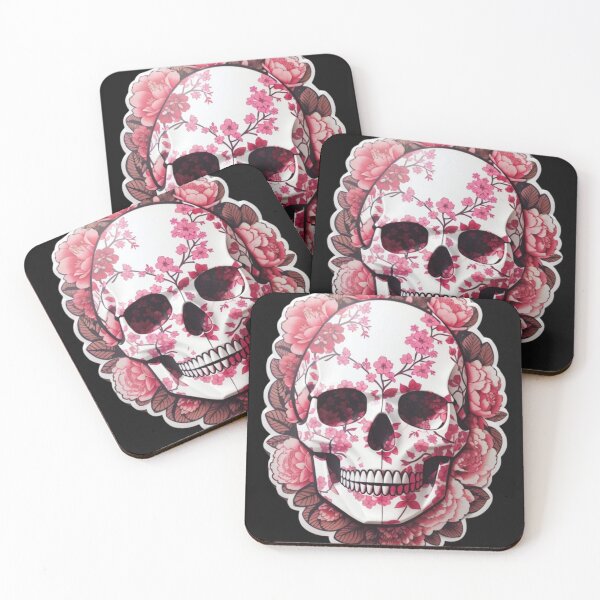 Item preview, Blooms of Decay: Pink Floral Skull Art designed and sold by ArtemExpressio.