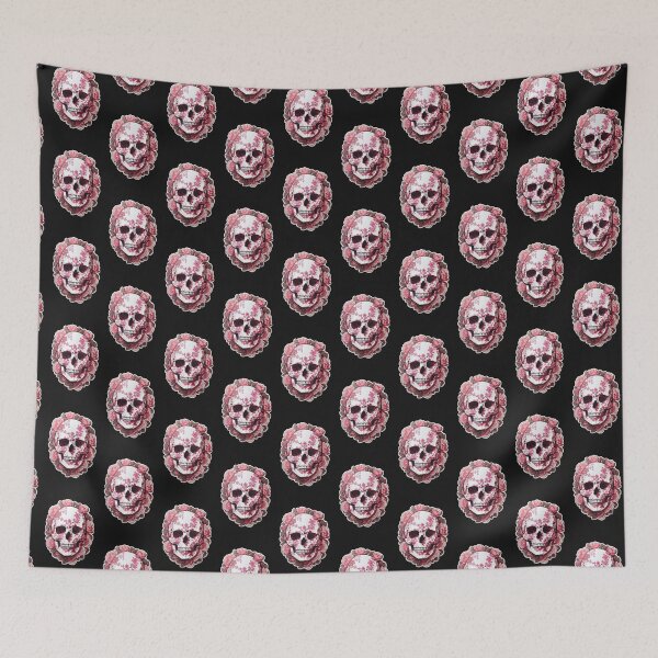 Item preview, Blooms of Decay: Pink Floral Skull Art designed and sold by ArtemExpressio.