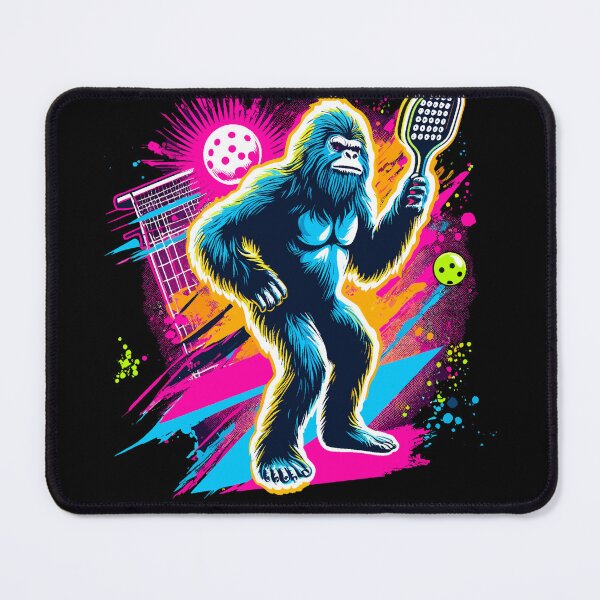 Item preview, 1980s Bigfoot Sasquatch Playing Pickleball designed and sold by RunThatApparel.