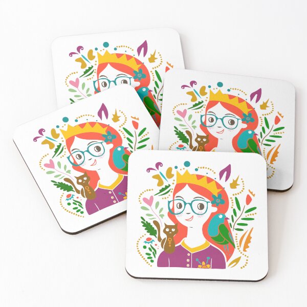 Item preview, Mischievous Princess | Redhead | Colorful | Midcentury Style | Flat Illustration | designed and sold by geetasadashivan.